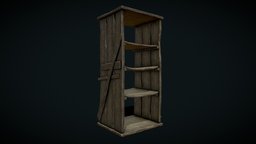 Tall Wooden Medieval Shelf