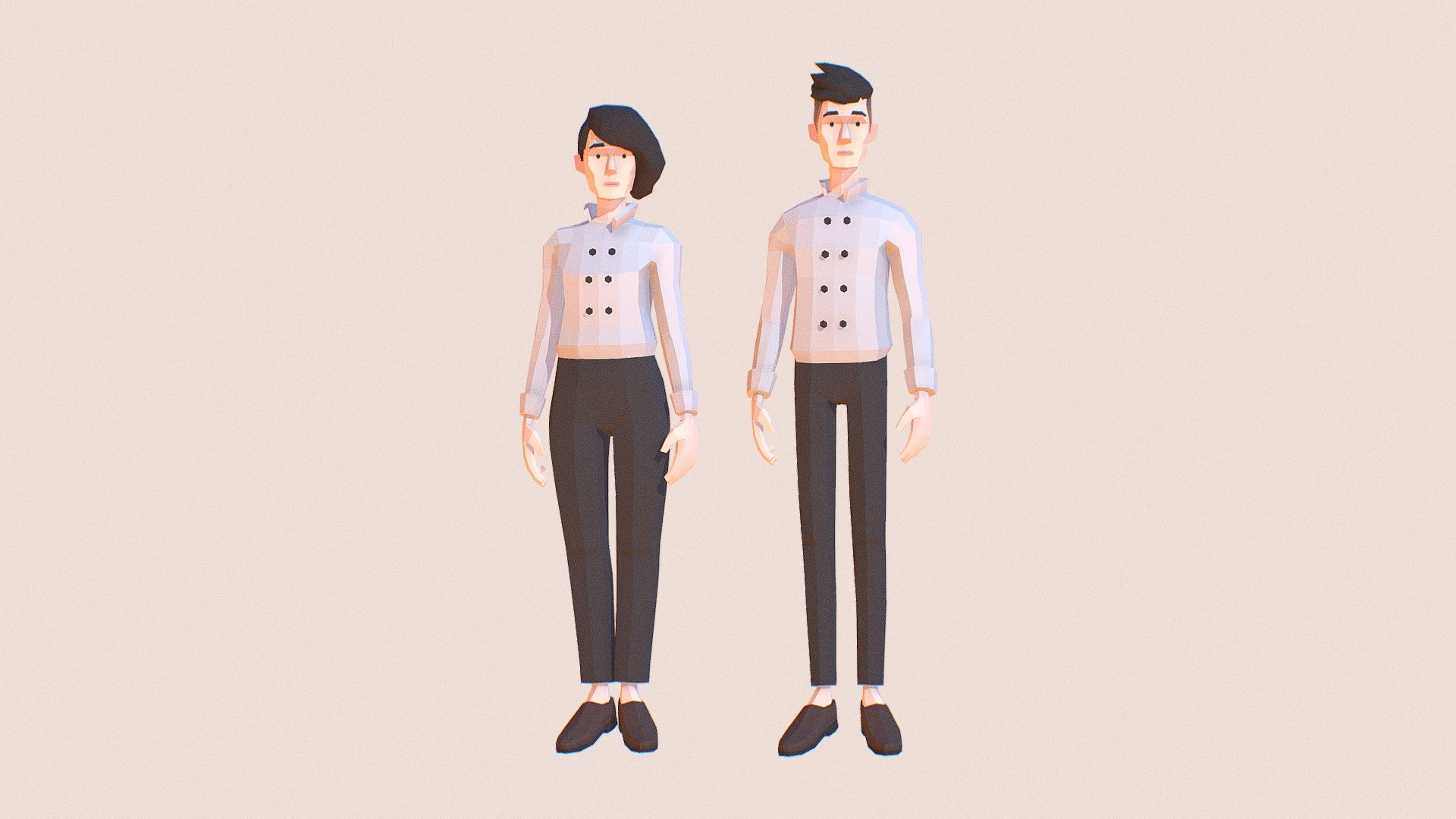 Chefs | Lowpoly Characters 3d model