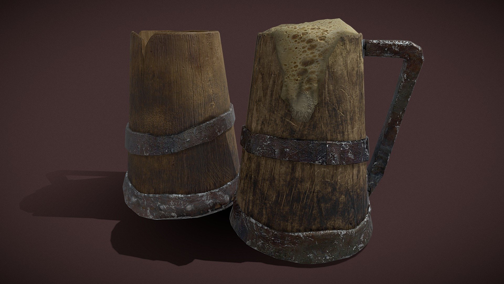 Beer Mugs 3d model