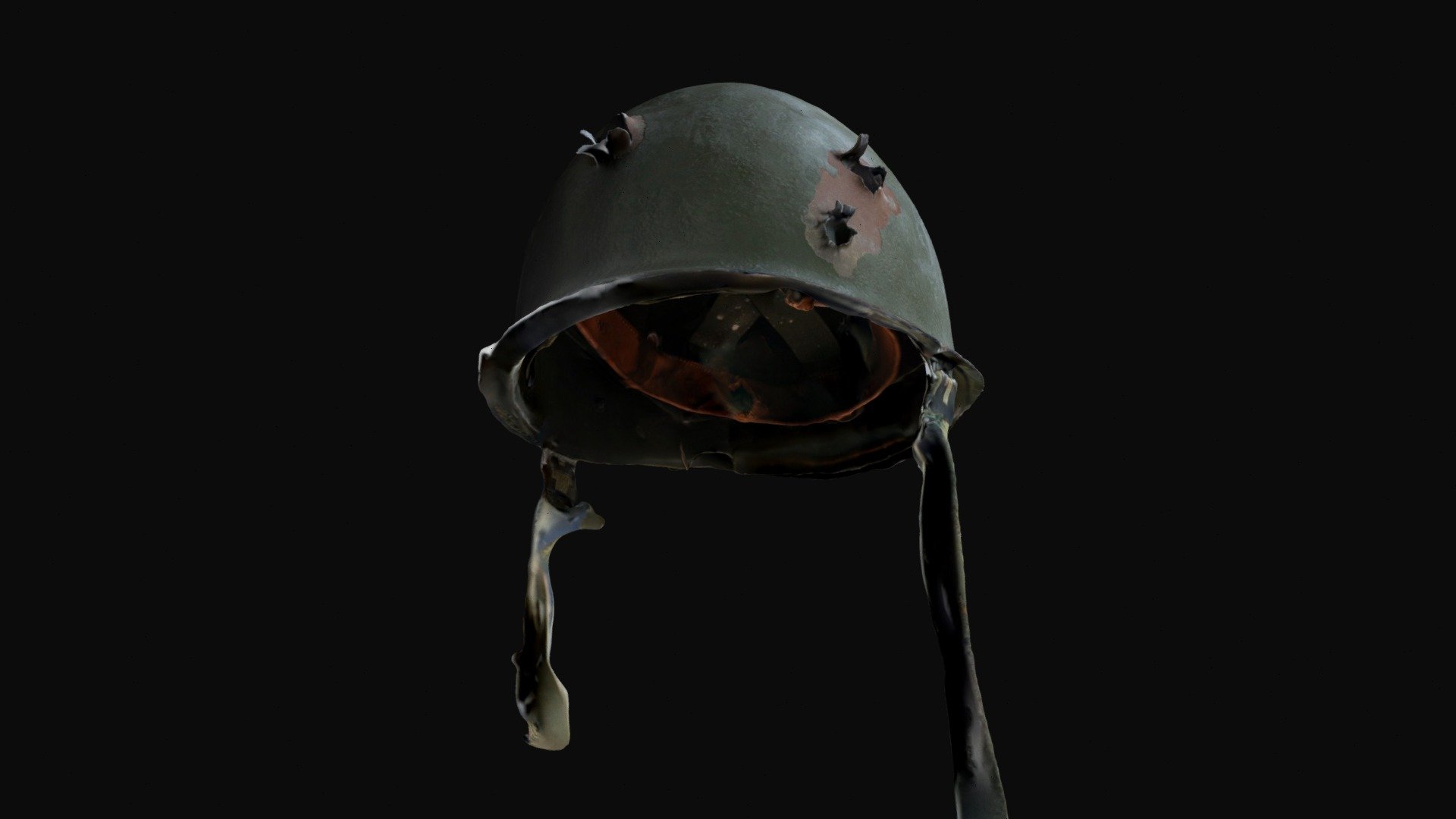 Helmet with bullet holes 3D Scan 3d model