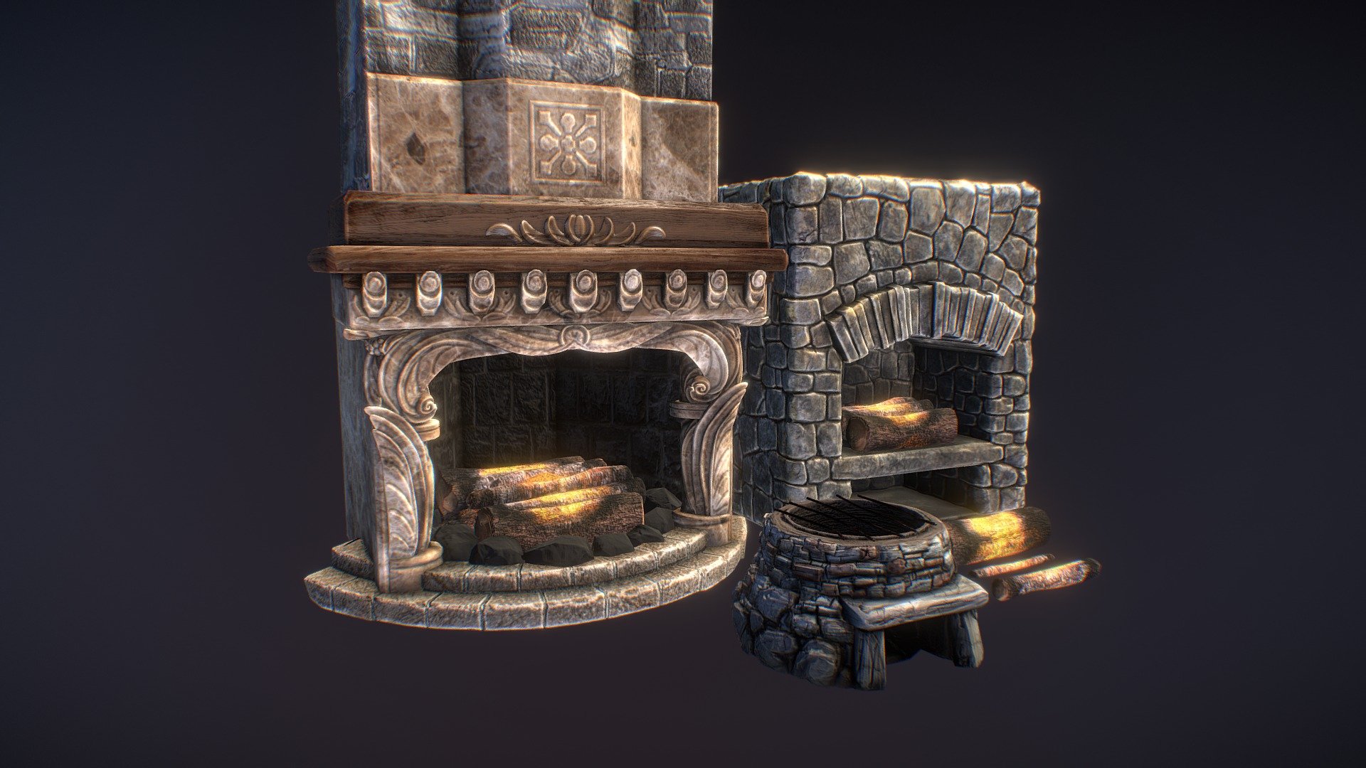 Fireplace and Hearths 3d model