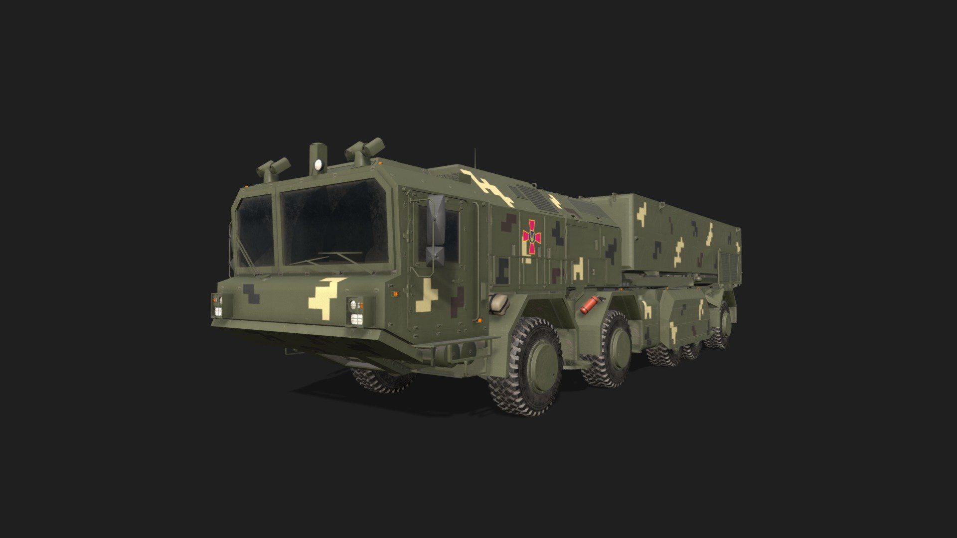 Sapsan Grim-2 Ukrainian military missile system 3d model