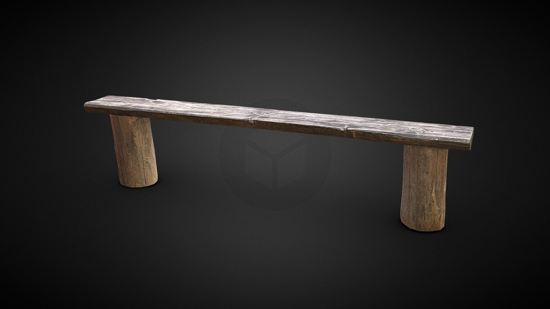 Wood Bench Old 3D Scan 3d model