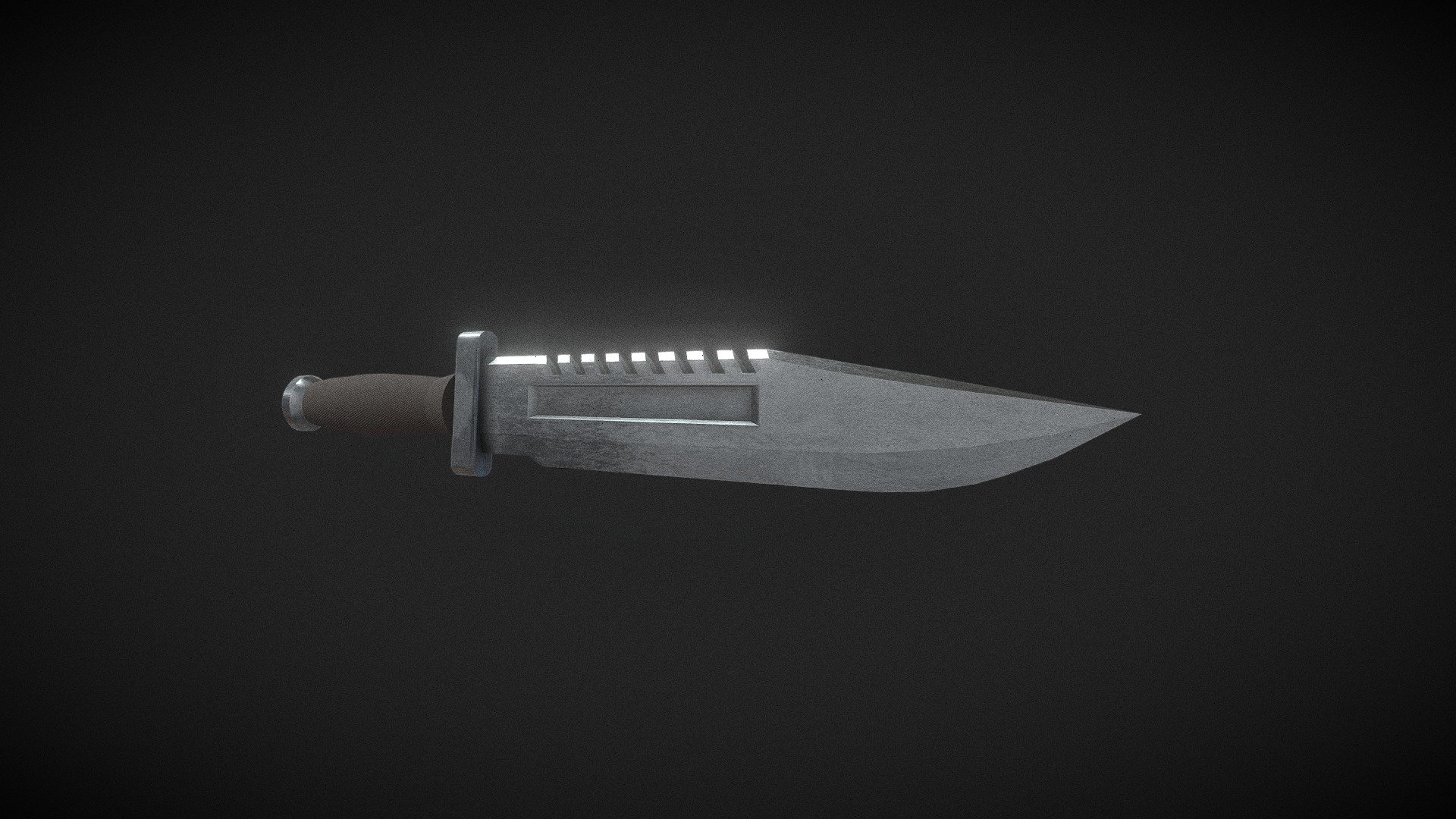 Weathered Survival Knife 3d model