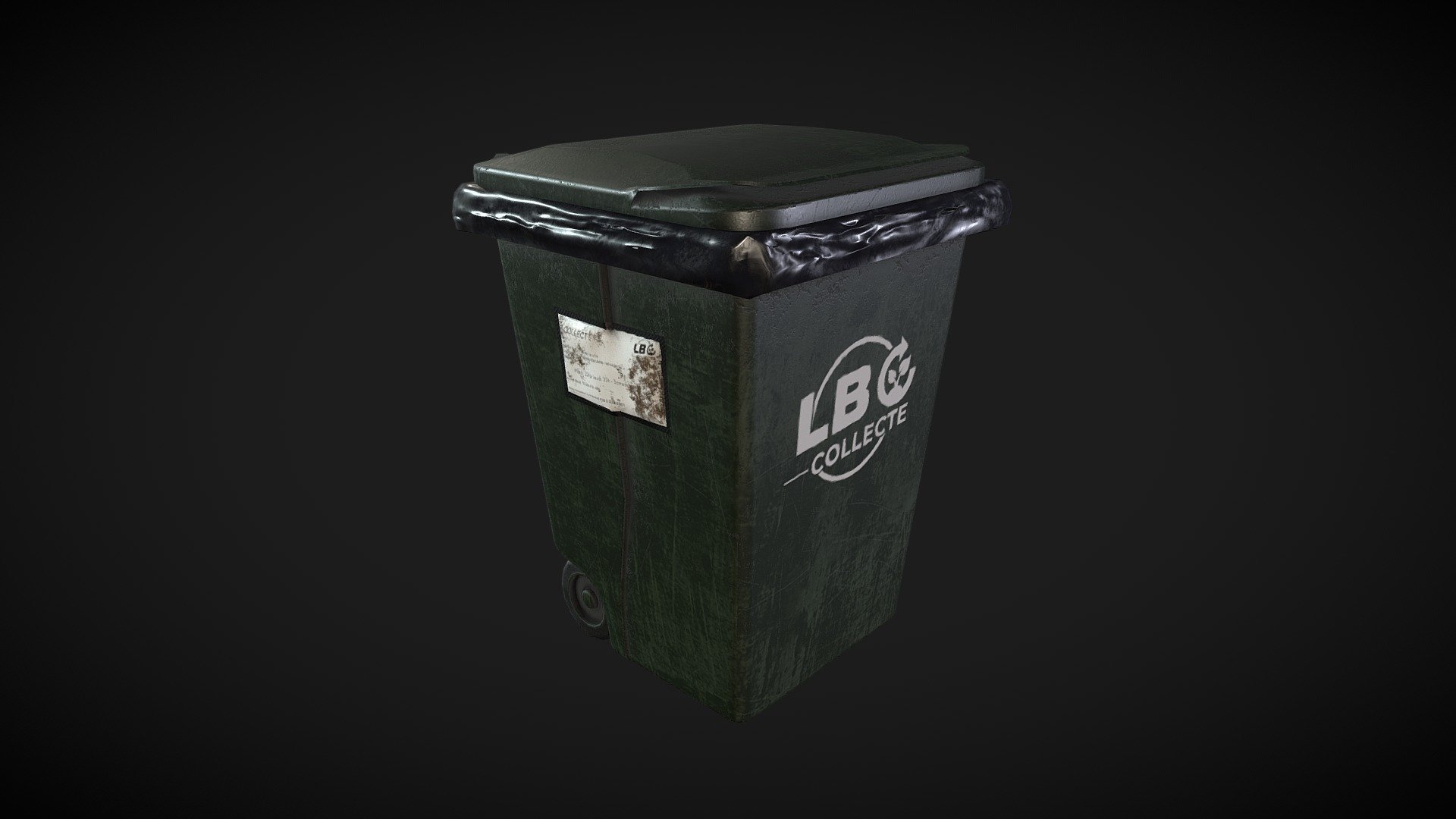 Street Garbage Trash Bin 3d model