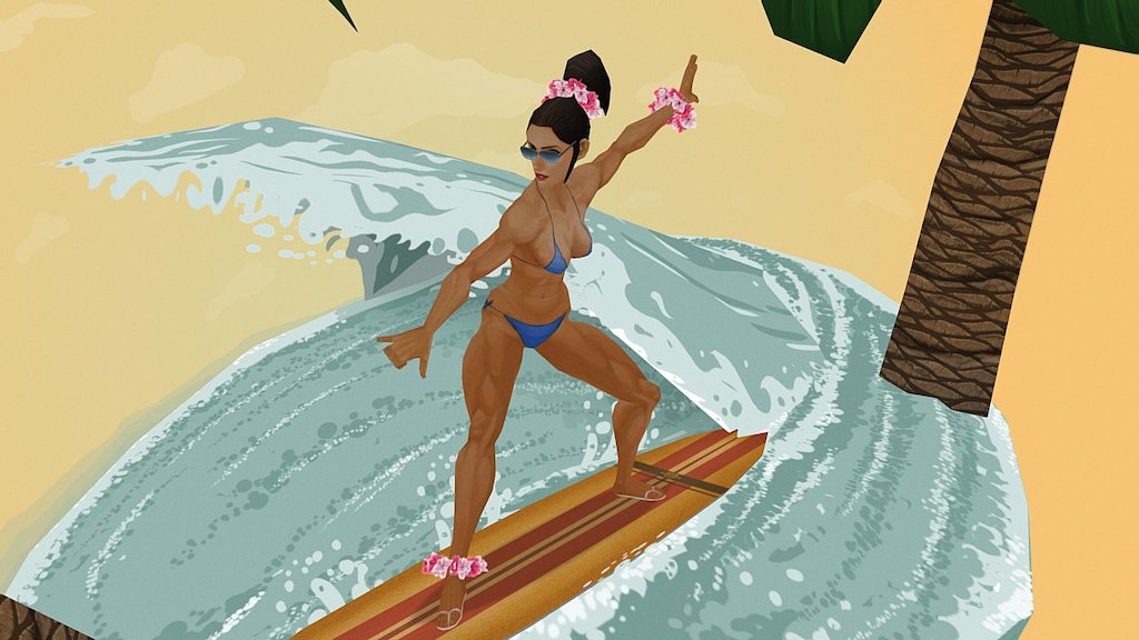 Shaka Surf Scene 3d model