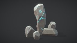 Stylized Rocks with Magic Rune