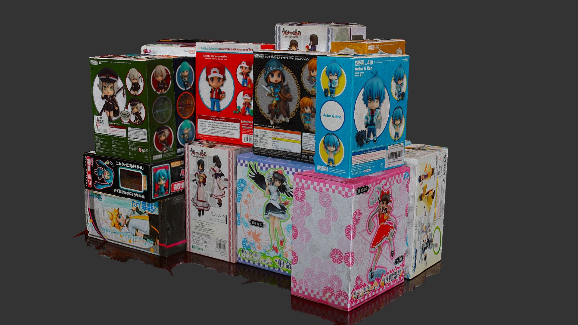 Anime Figure Boxes (3D Scan) 3d model