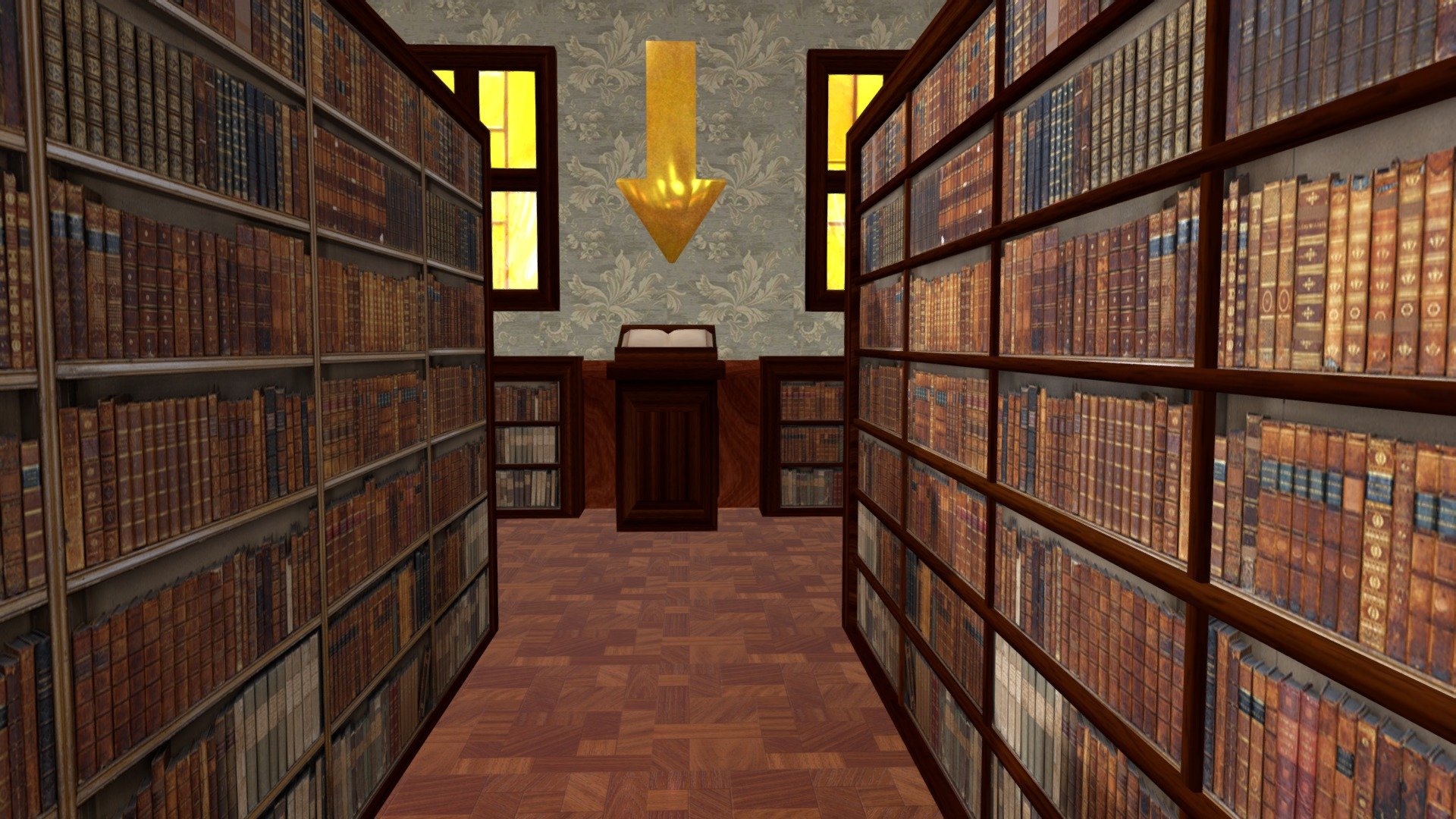 Low Poly Library 3d model