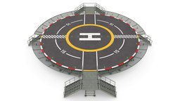 Helipad Civil Coated Circular Elevated D