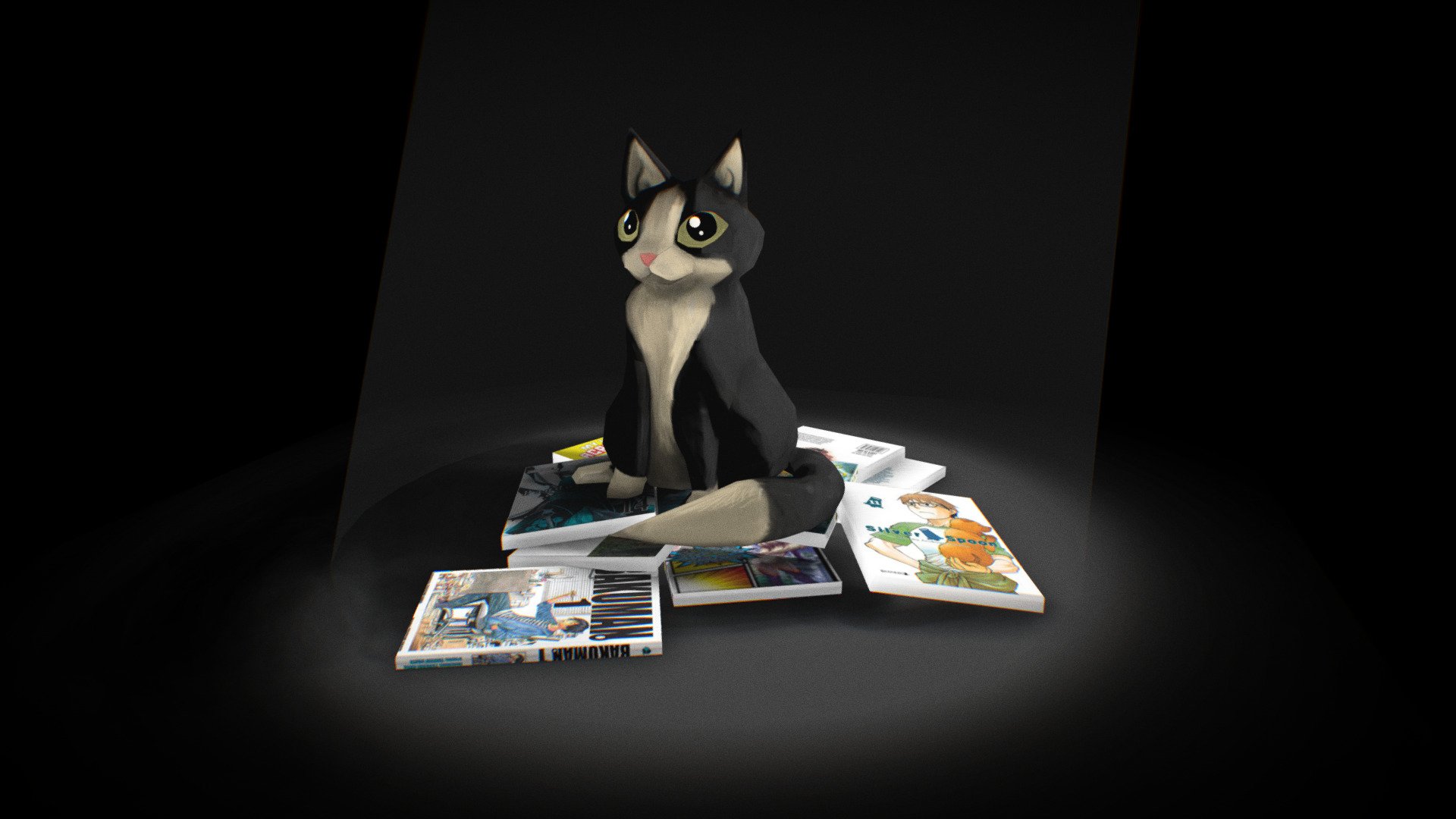 Cat and Waneko 3d model