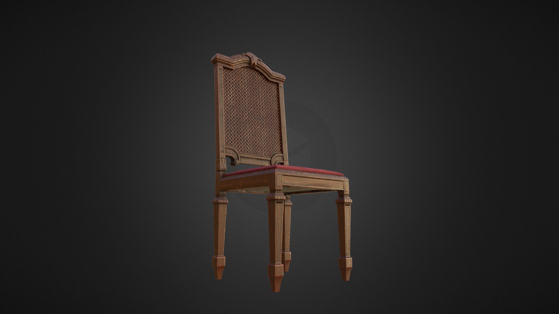 Antique small chair 3d model