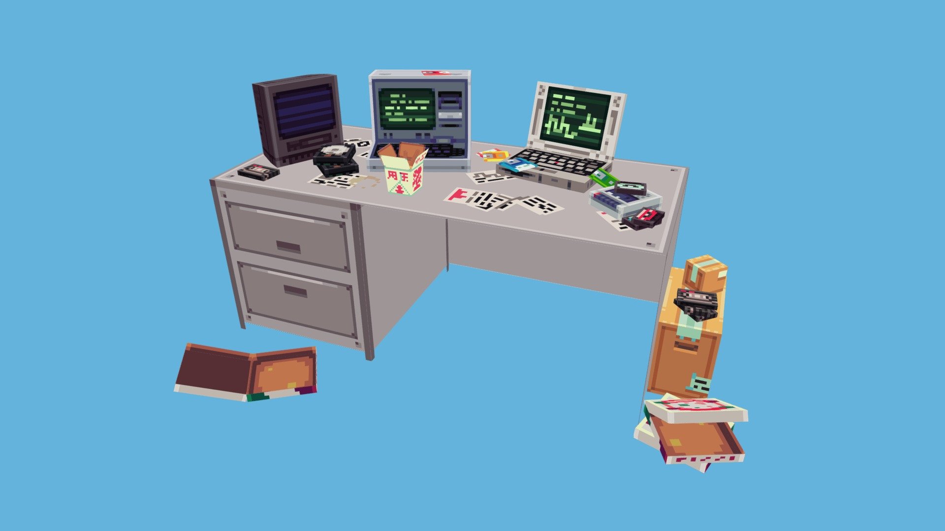 Messy Desk 3d model