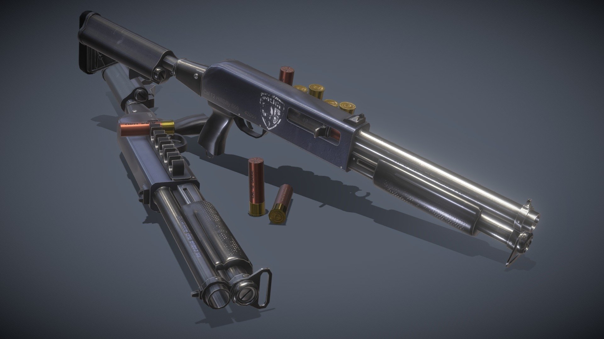 Hillbilly 869 Shotgun Cal 12 3d model