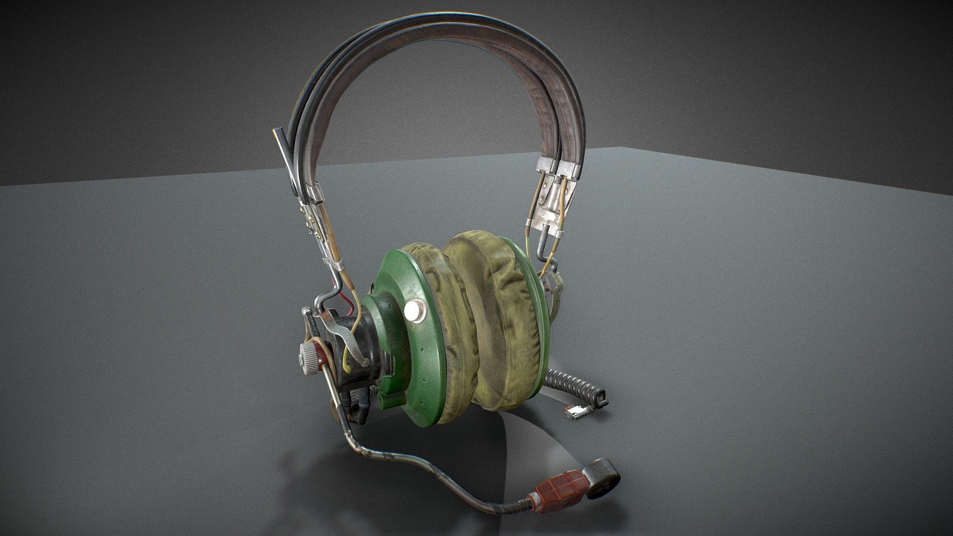 USSR headphones AG-2 3d model