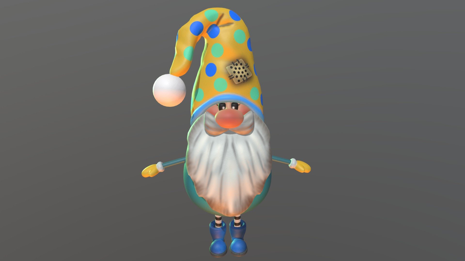 gnome blue 3d model