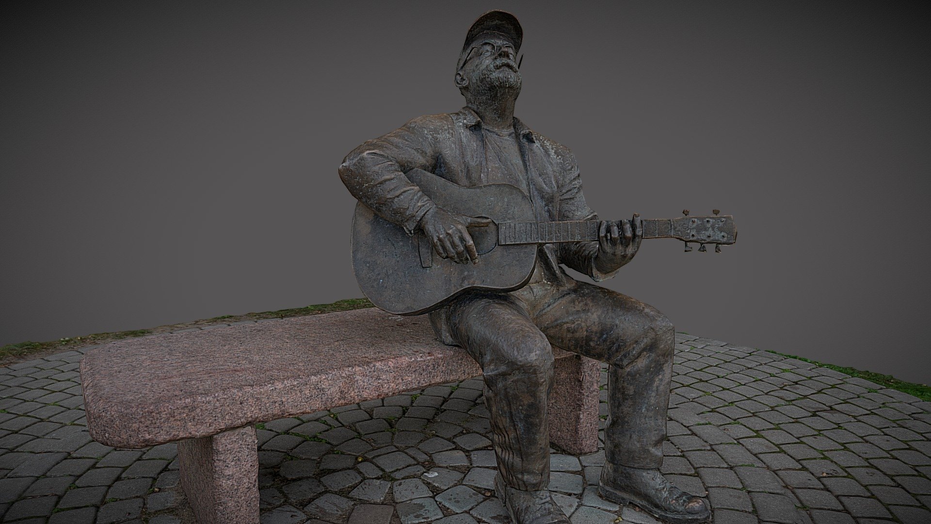 Vytautas Kernagis sculpture in Nida 3d model