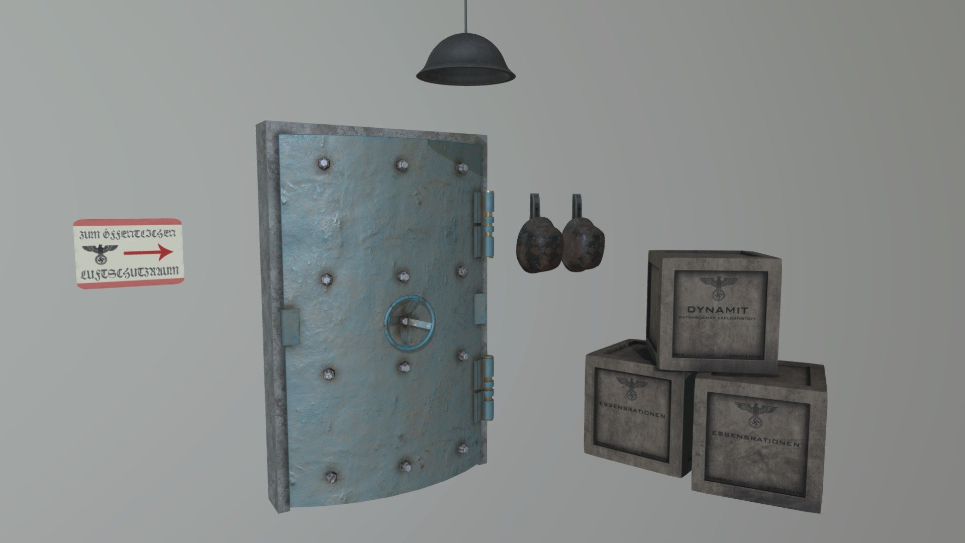 Assets for German WWII Scene 3d model