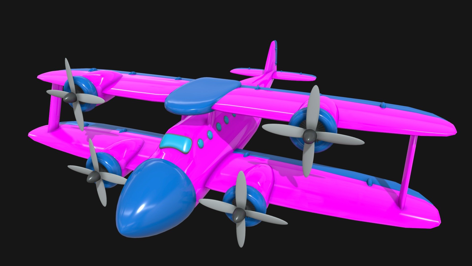 Toon plane 6 3d model