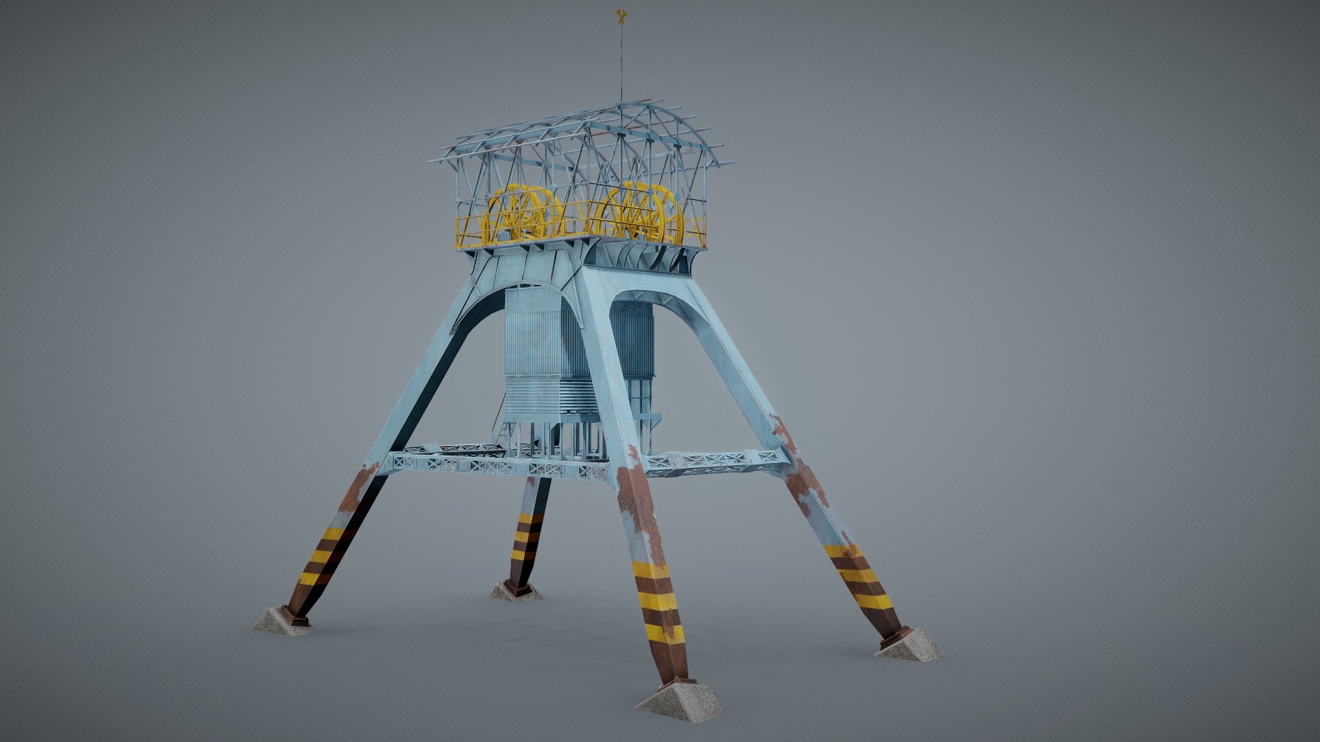 KWK Polska II Coal Mine Shaft Tower 3d model