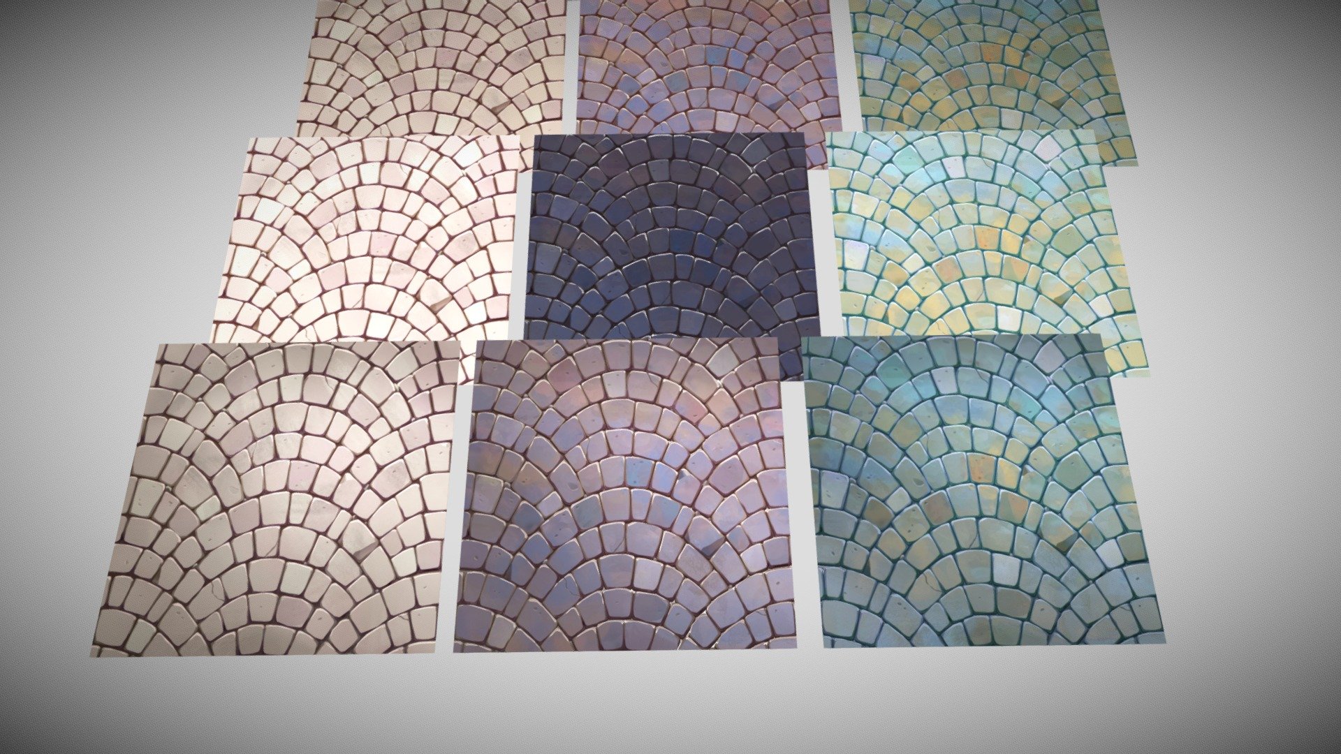 Handpainted Floor Tiles Textures 3d model