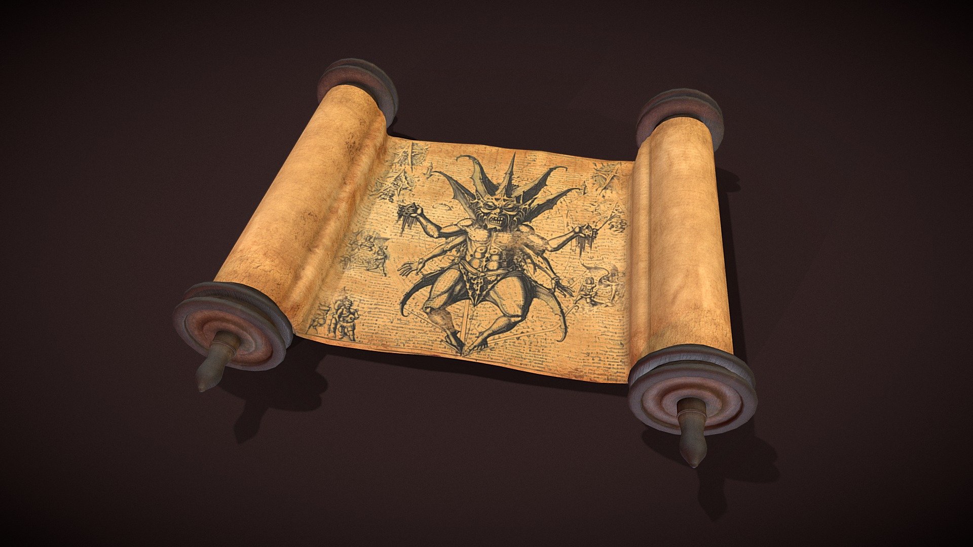 Demon scroll 3d model