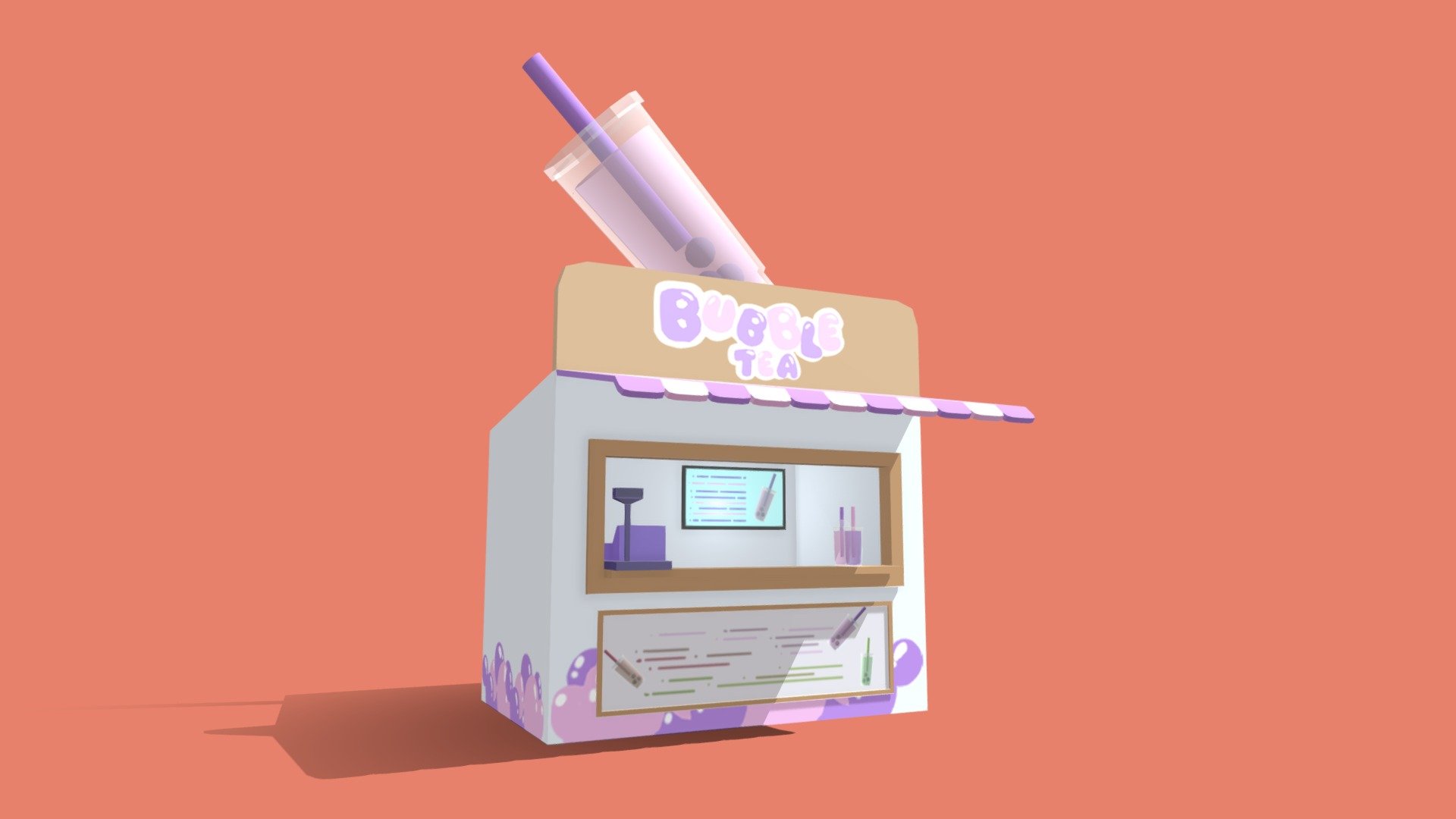 Bubble tea stand 3d model