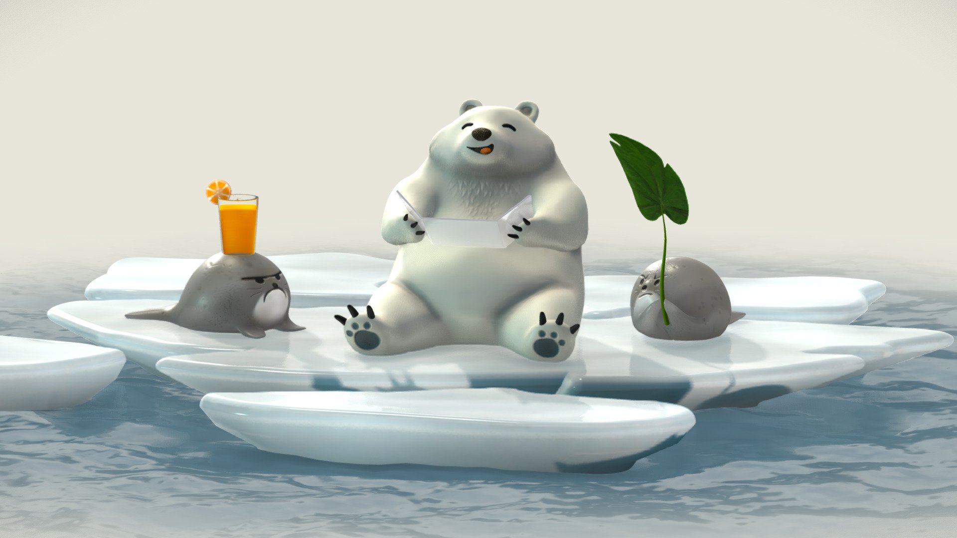 Sun Bath Scene 3d model