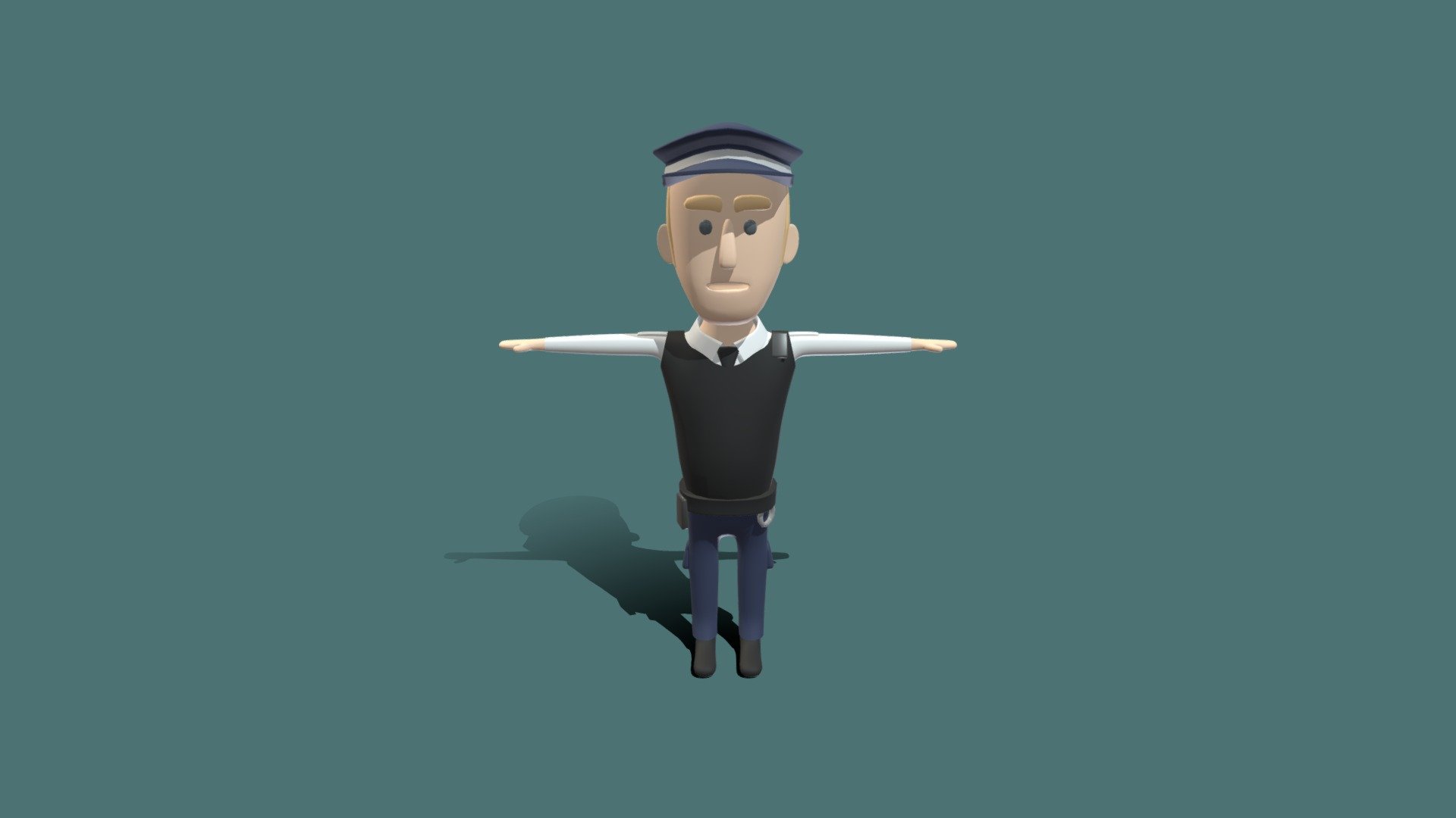 simple policeMan Low-poly 3d model