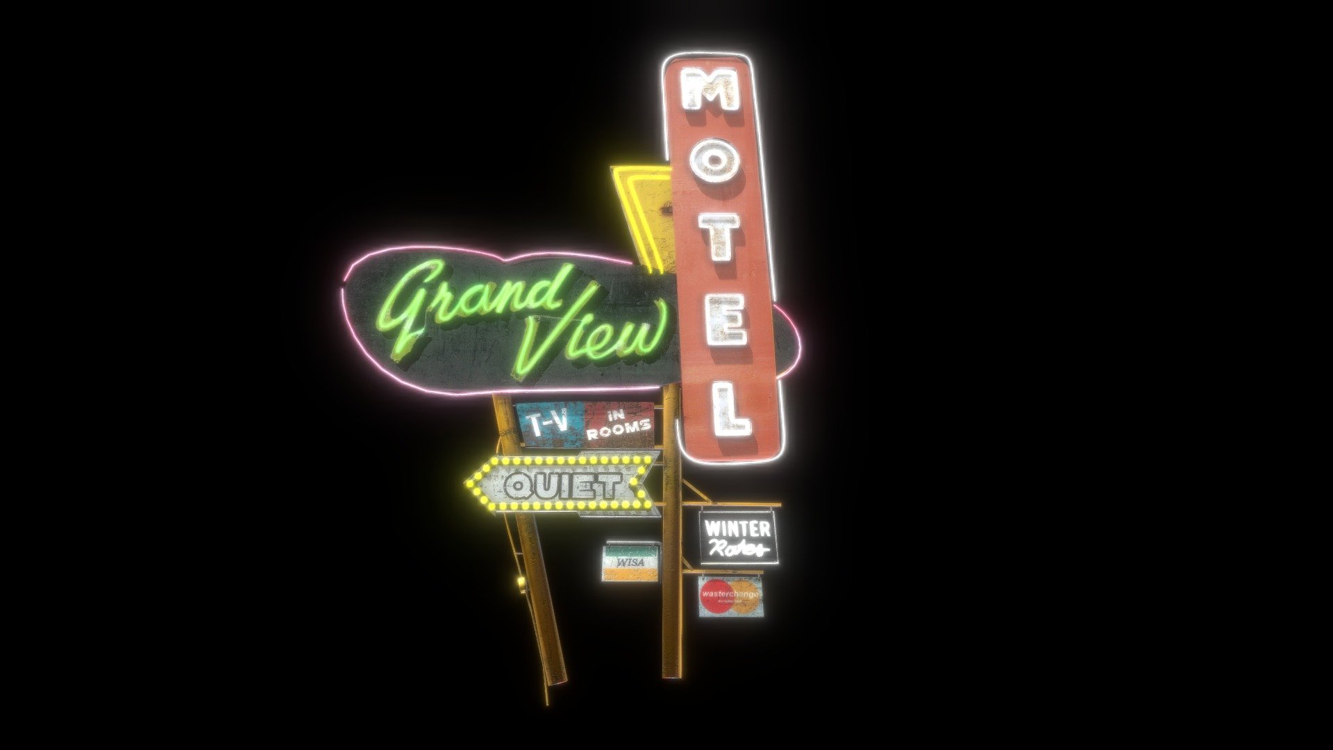 Motel Sign 3d model