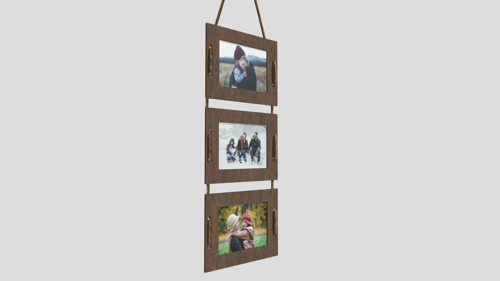 3 Hanging Picture Photo Frames 3d model