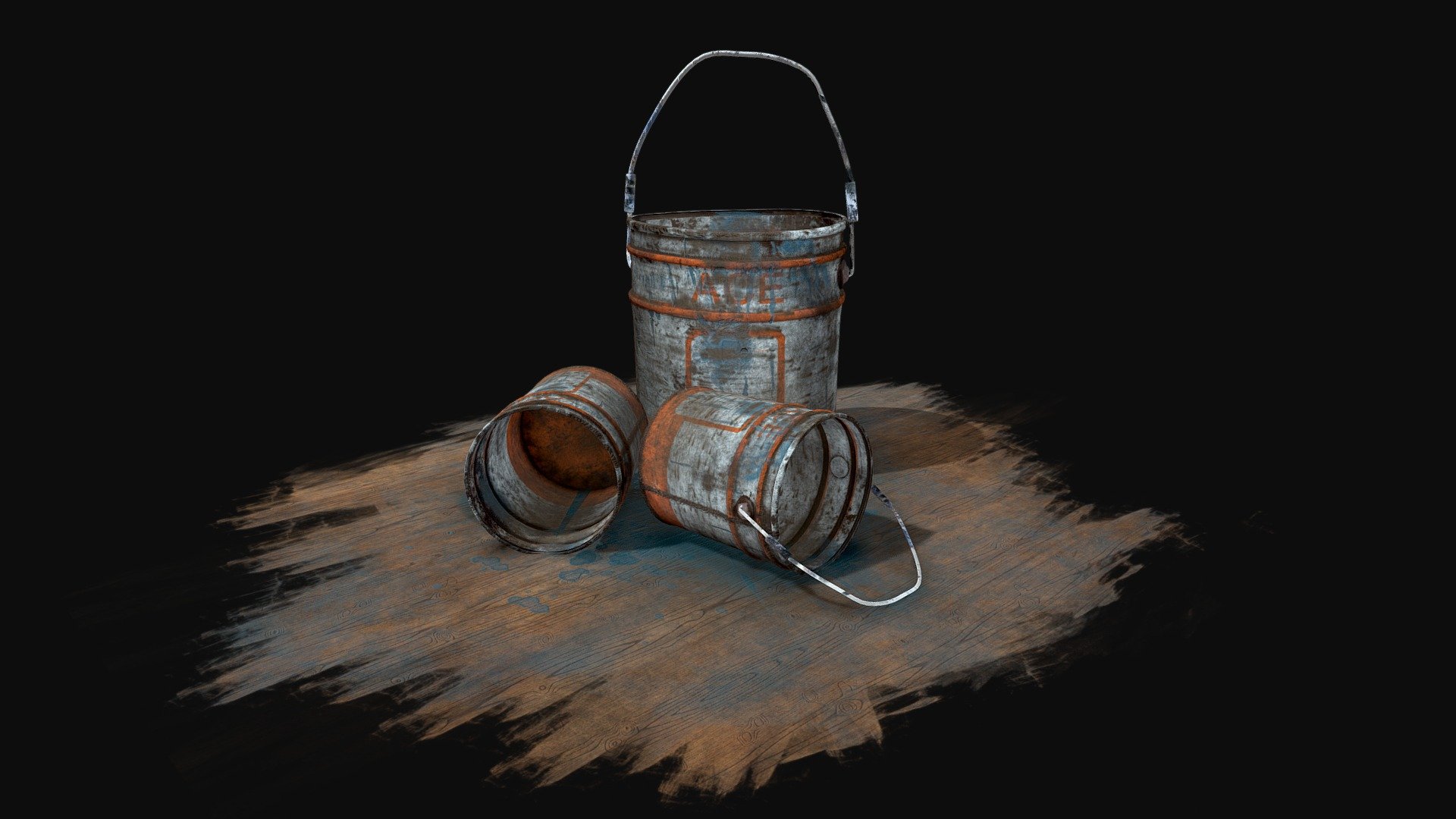 Paint Buckets 3d model