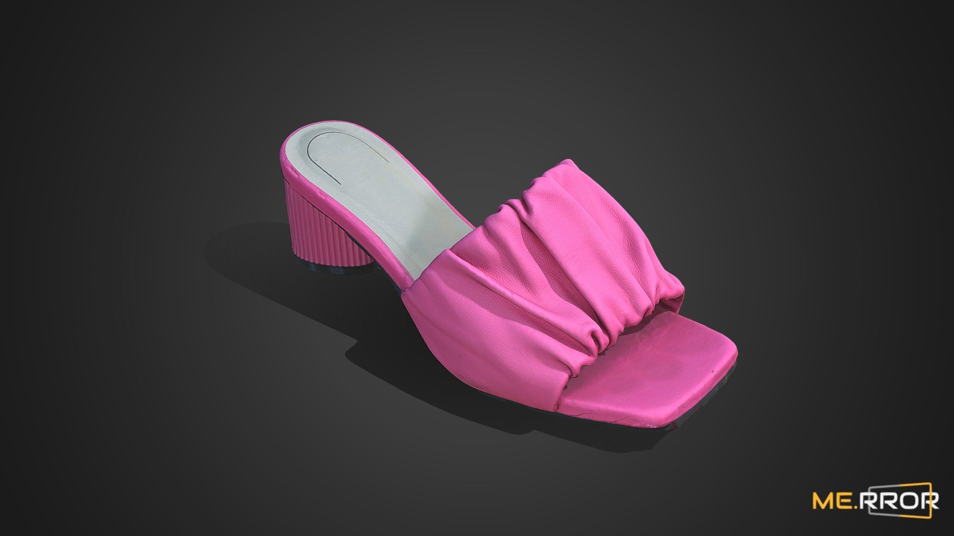 Pink Pleated Womans Heel Sandals 3d model