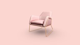 THE POWDERY PINK ARMCHAIR WITH GOLDEN LEGS