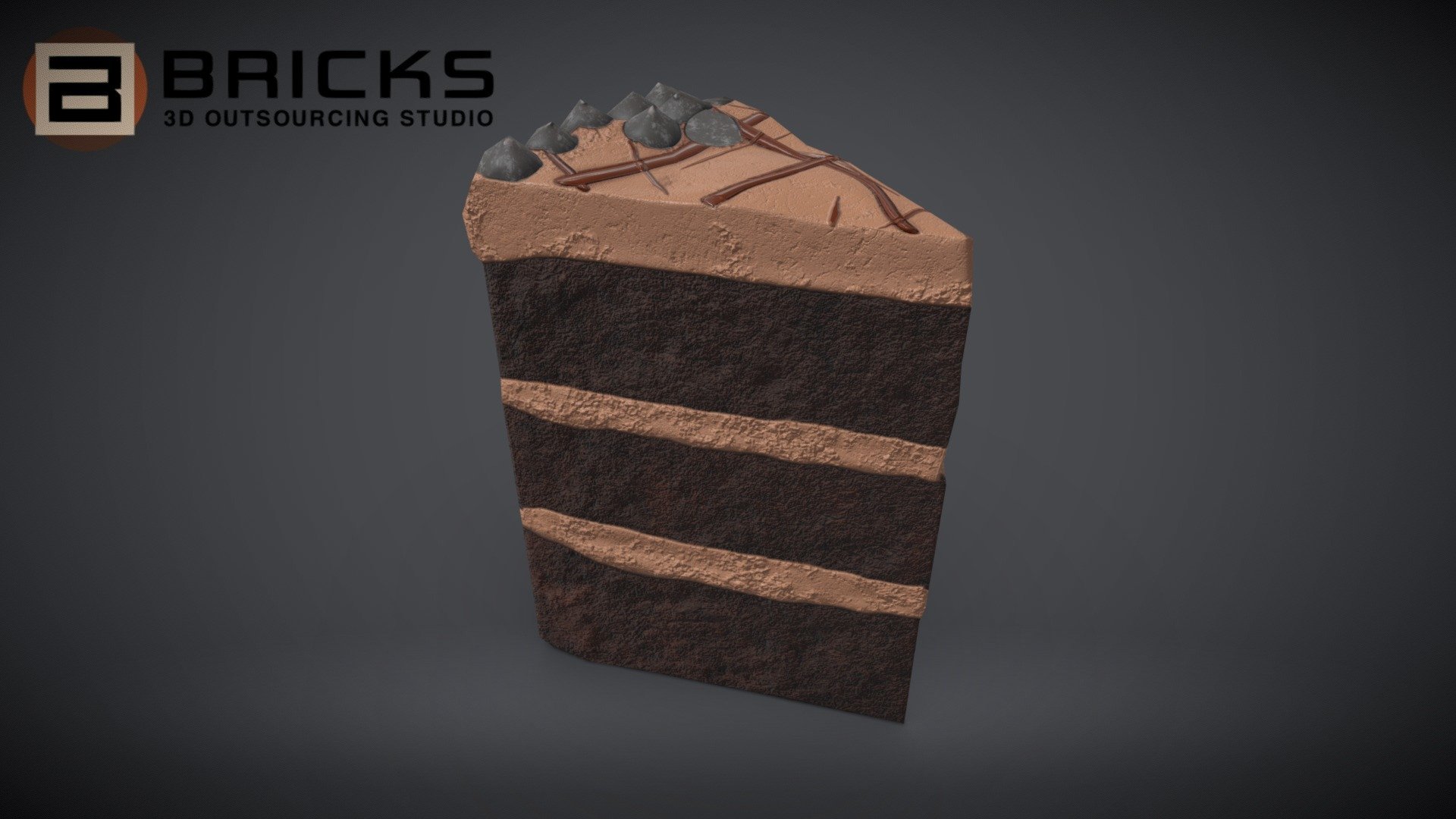 ChocolateGateauPiece 3d model