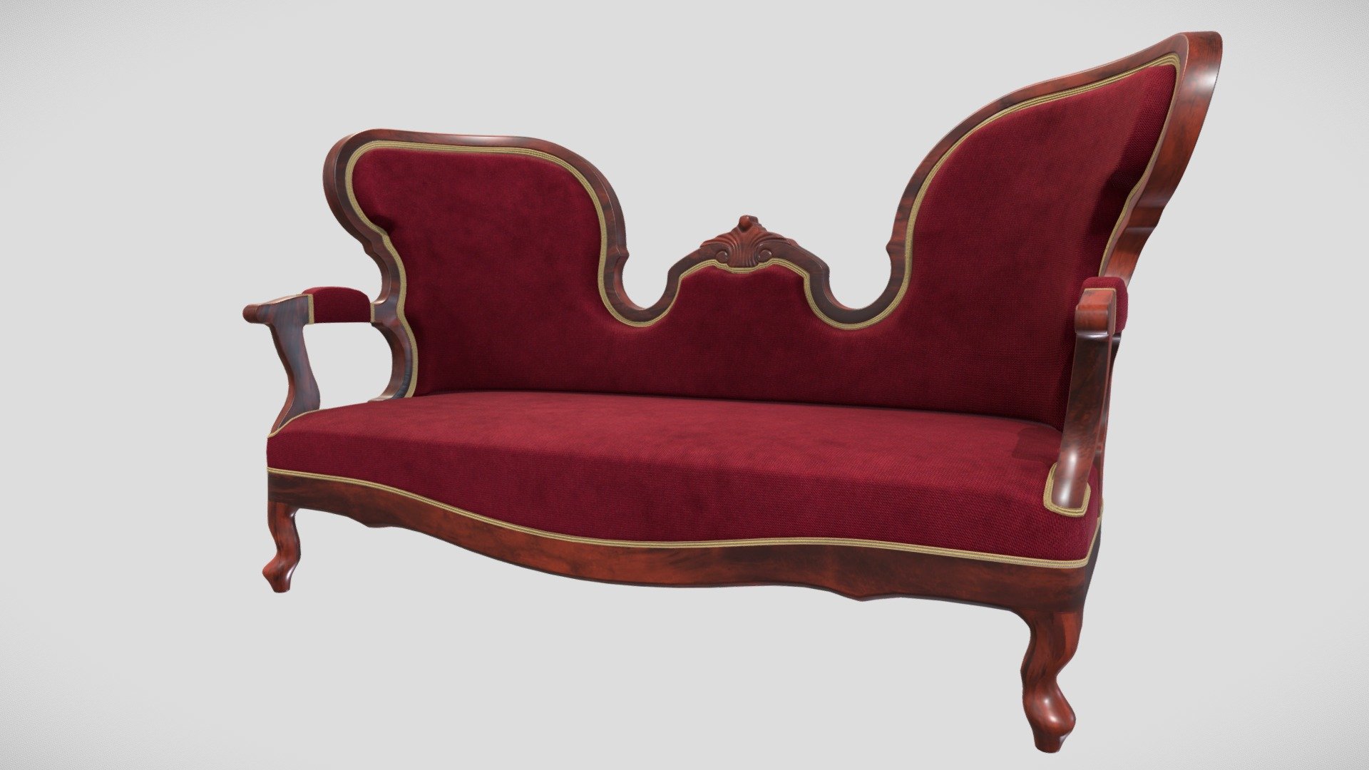 Victorian living room sofa 3d model