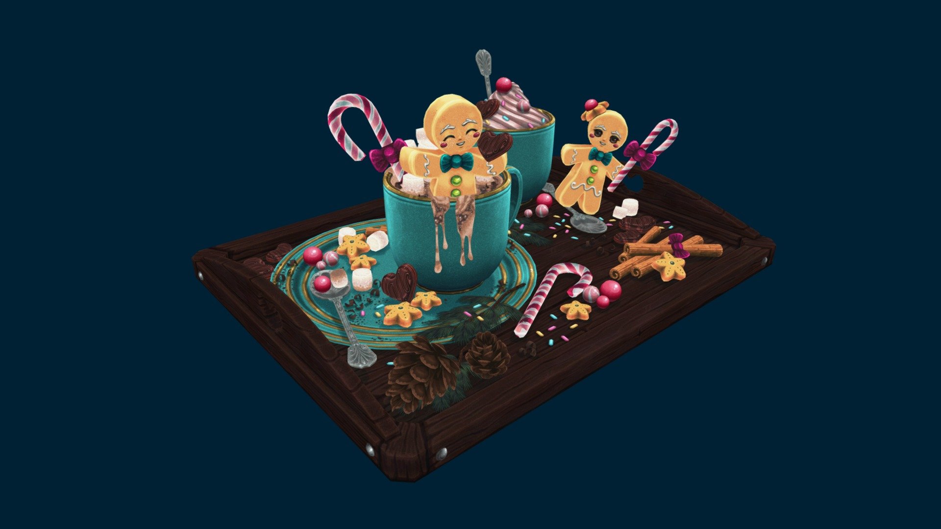 Festive Tray 3d model