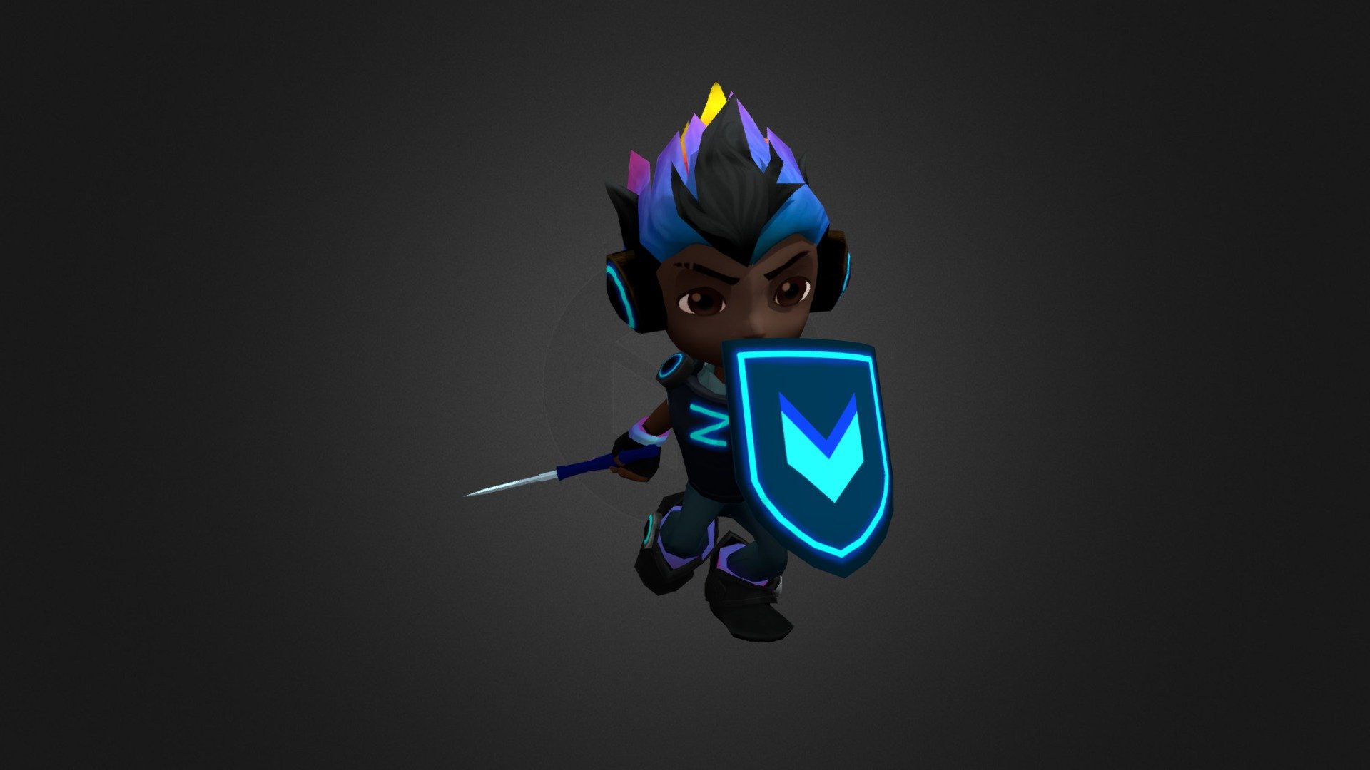 Hero Boy animated character 3d model