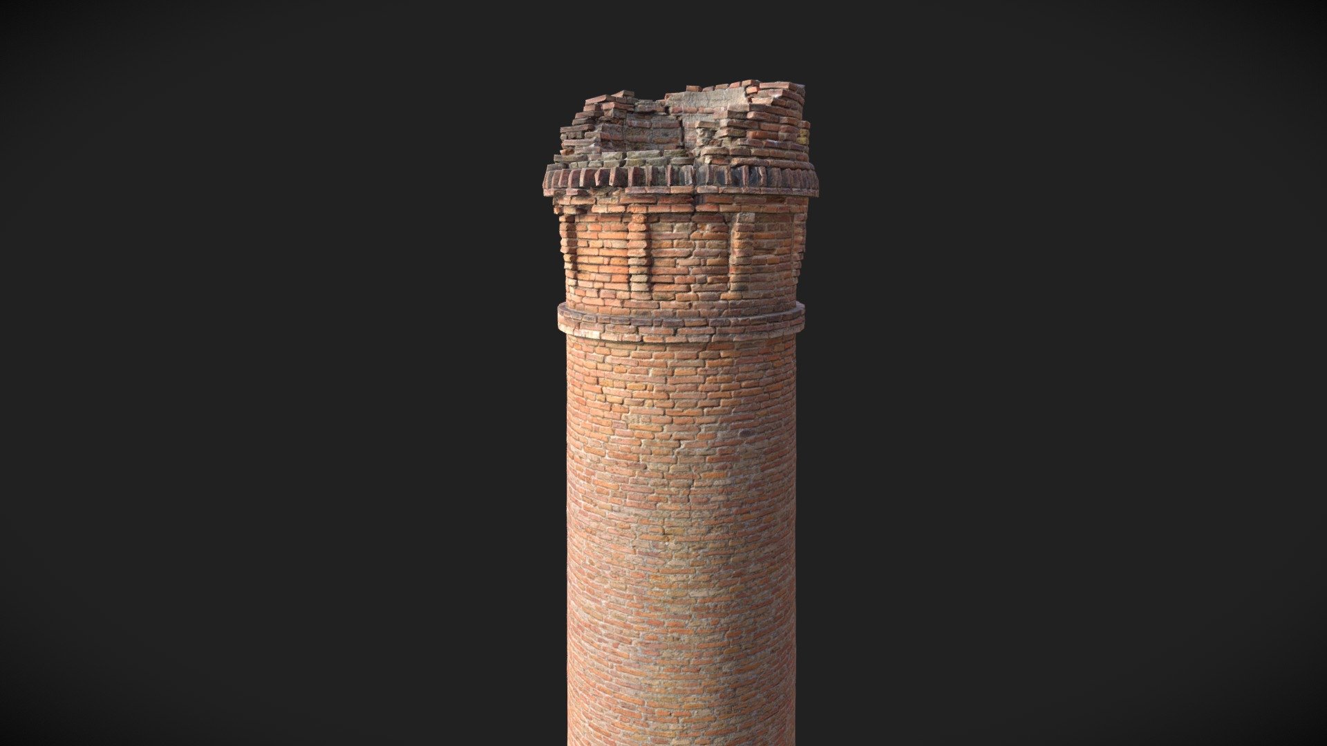 Brick Chimney Ruin Scan 3d model