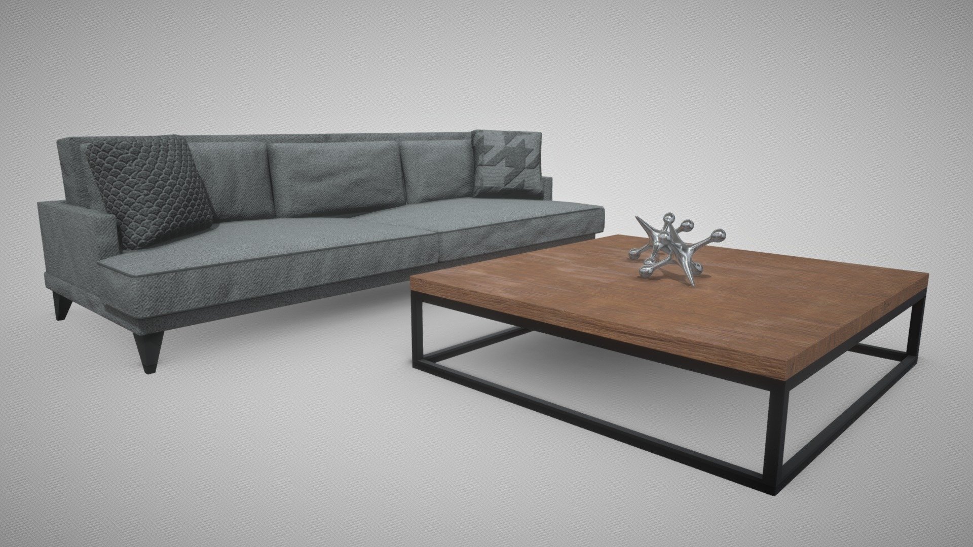 Modern Sofa And Table 3d model