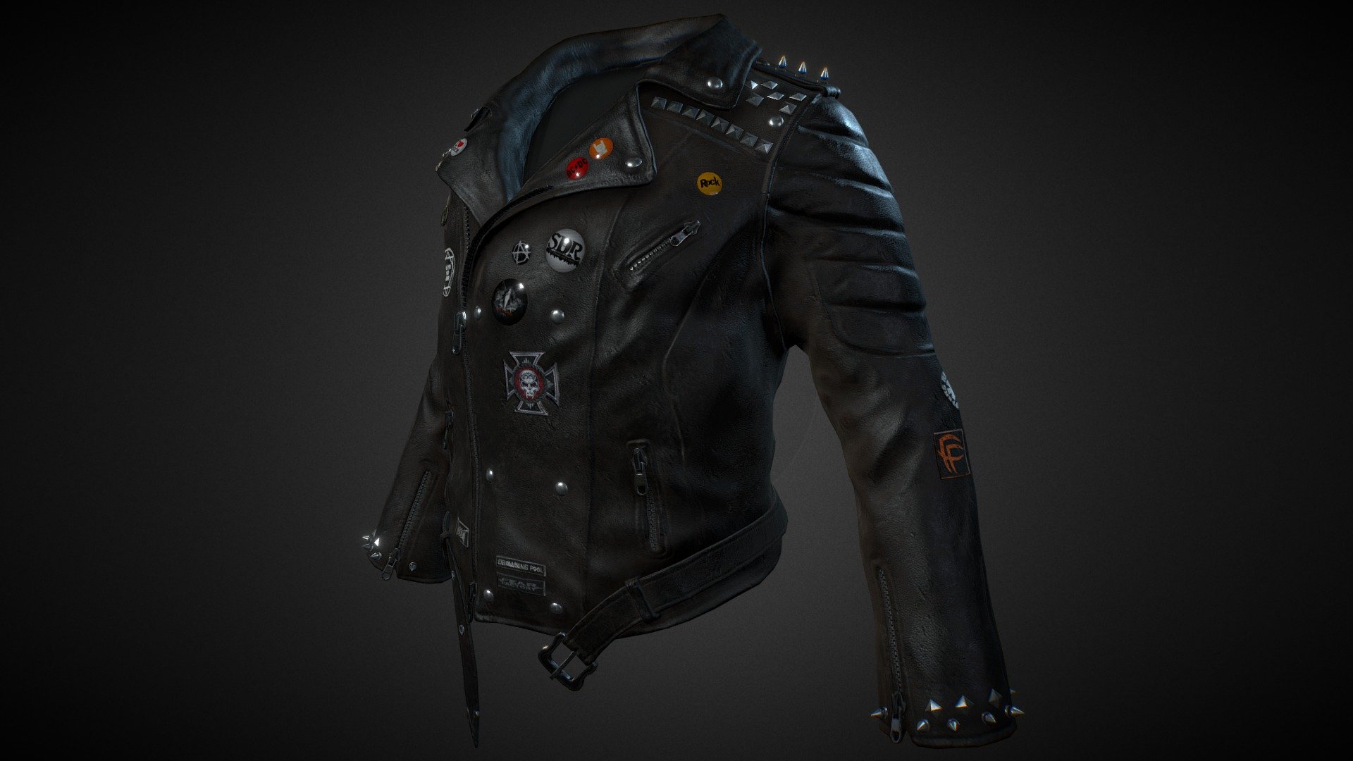 Rock Jacket (mid-poly) 3d model