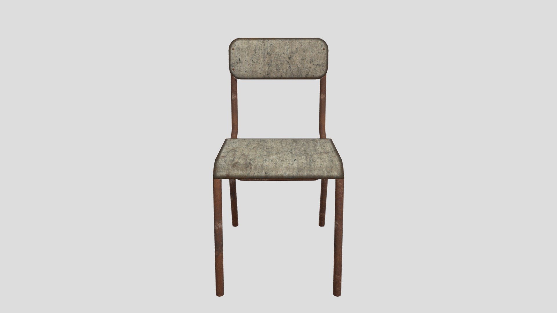 Old Rusty School Chair 3d model