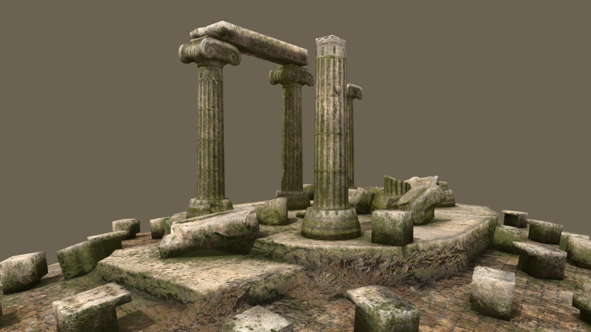 ruined columns 3d model