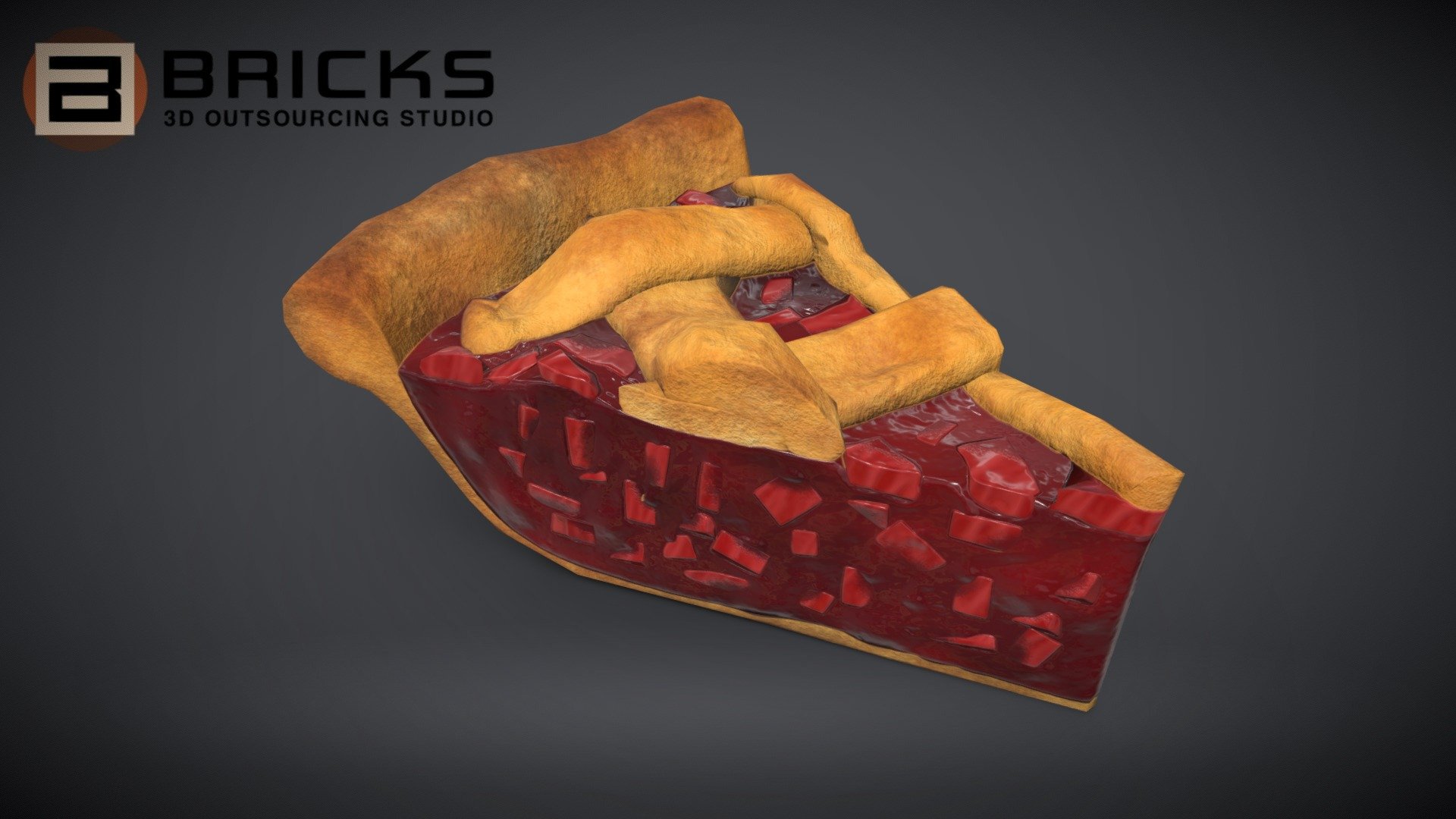 RhubarbPiePiece 3d model