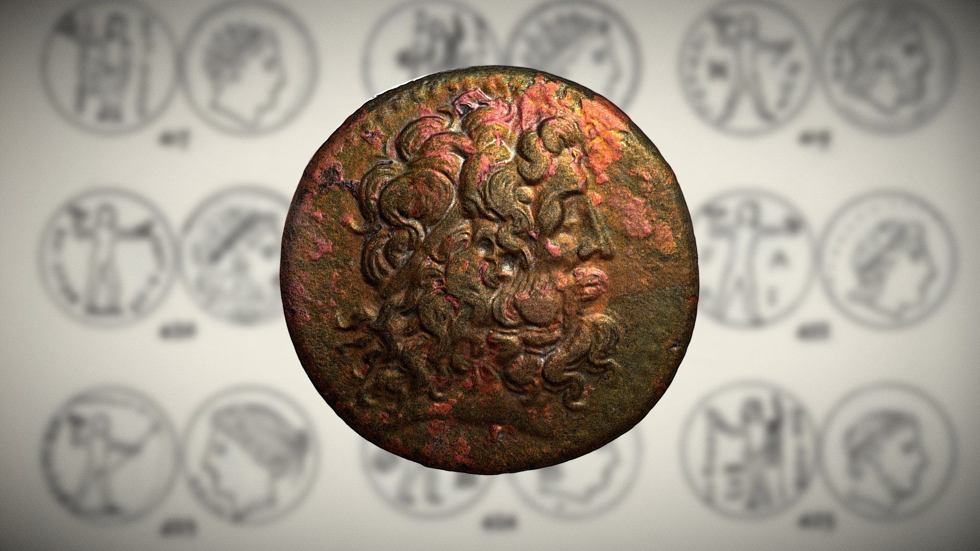 Bronze Diobol of Ptolemy III Euergetes 3d model