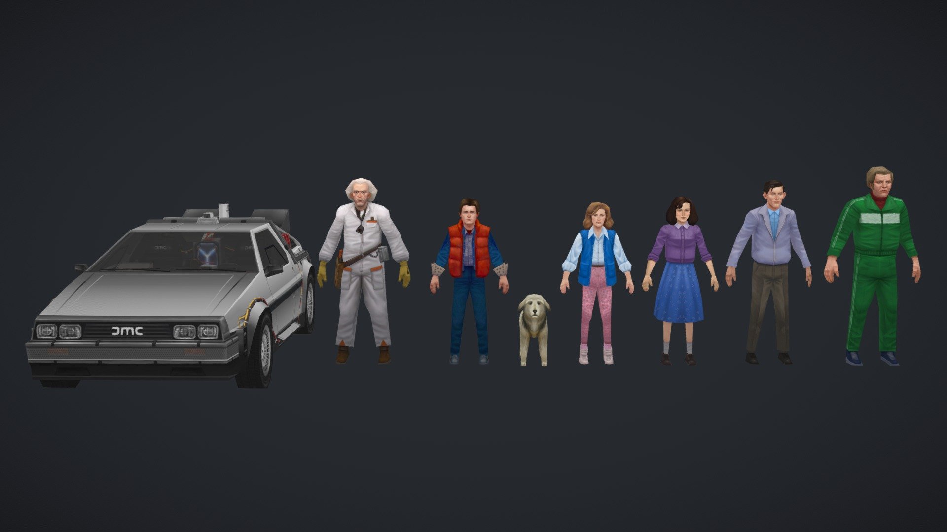 BTTF characters 3d model