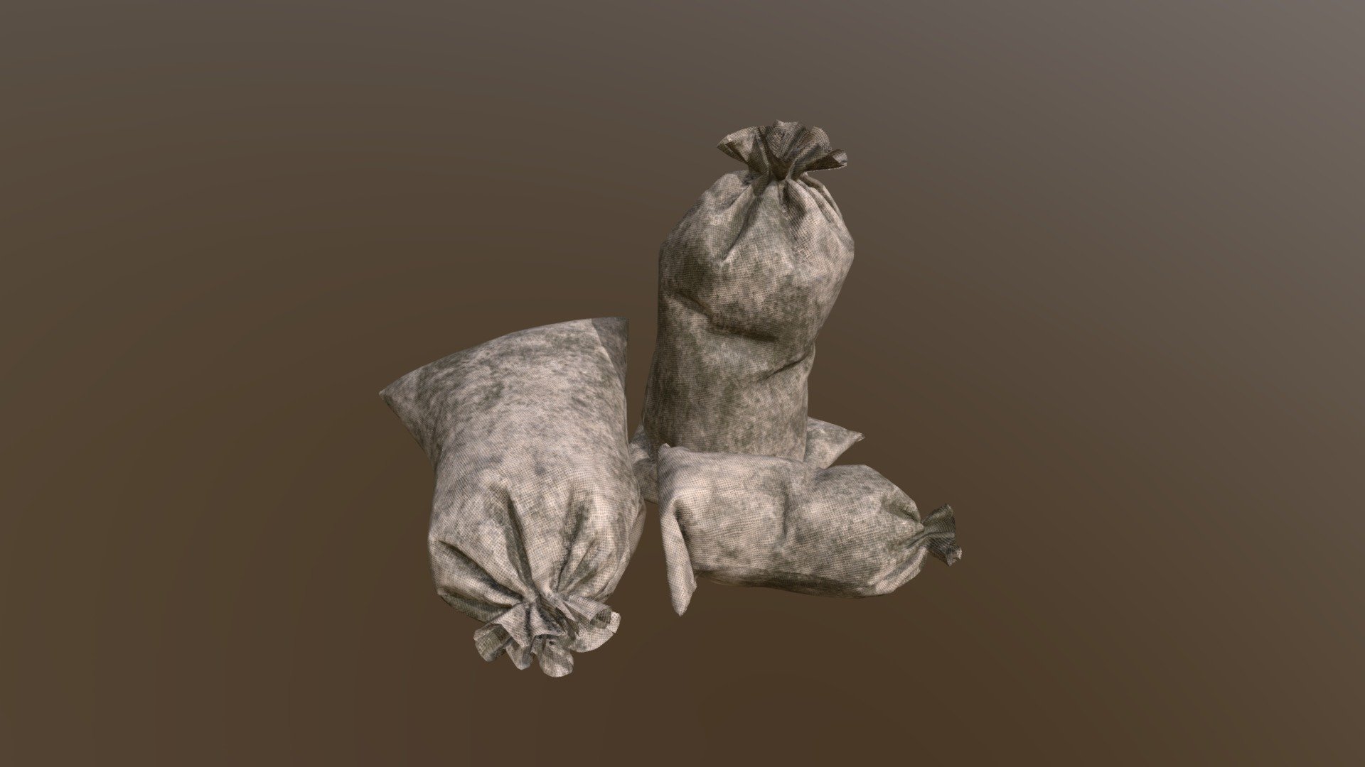 Old Burlap Bags 3d model