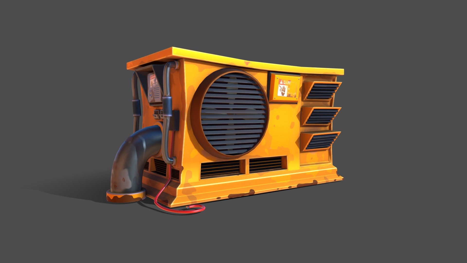 Yellow Generator Stylized 3d model