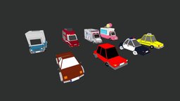 8 Lowpoly Cars