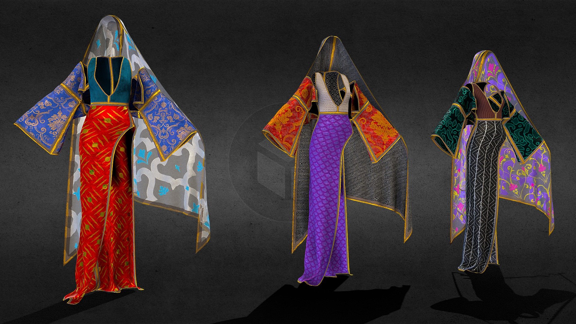 INDIAN AND MIDDLE EASTERN INSPIRED OUTFIT 3d model